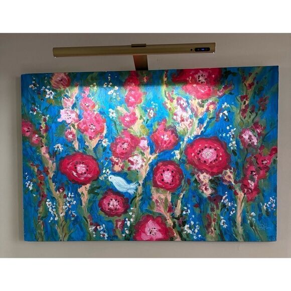 Anthropologie” I am better in Poppies Garden” Oil Painting on canvas By Vadal - Picture 7 of 9